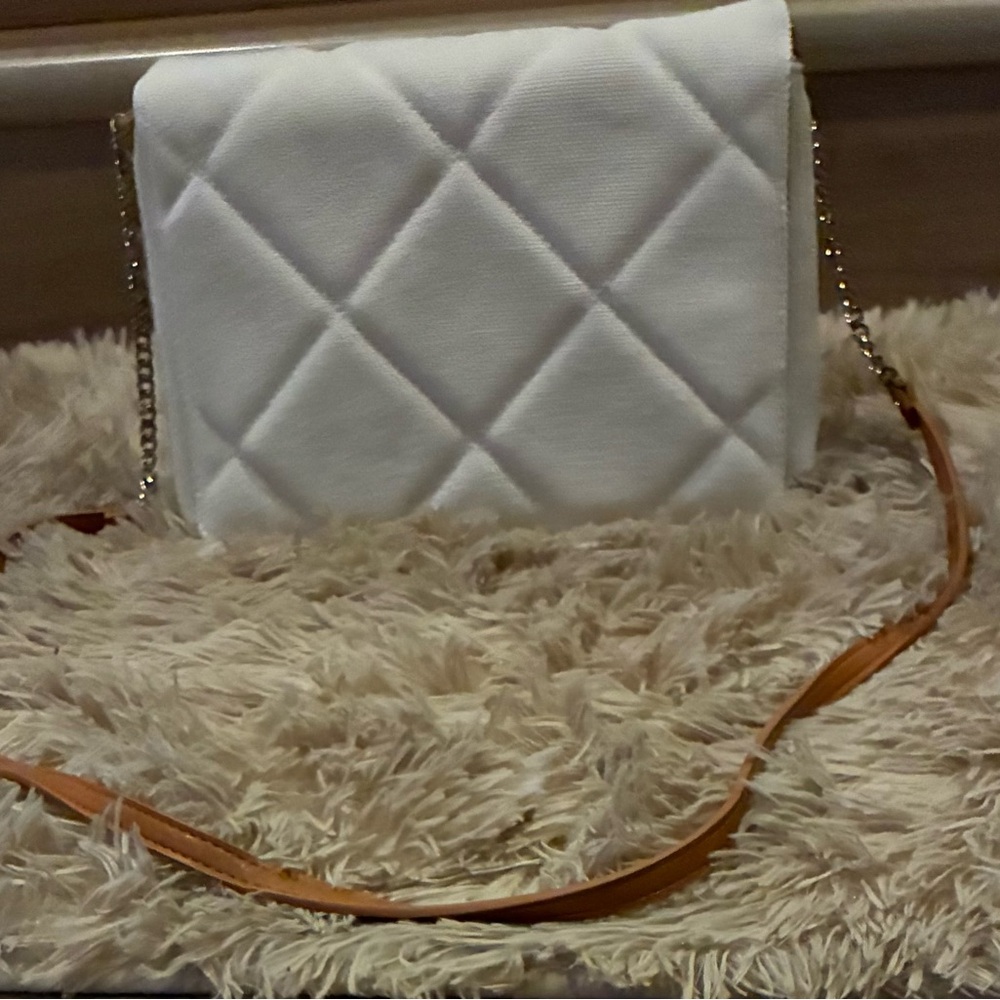 A New Day Cream  Quilted Crossbody Bag